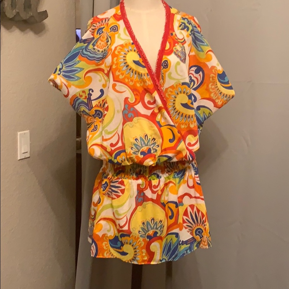 Women’s bright patterned blouse from INC size 14